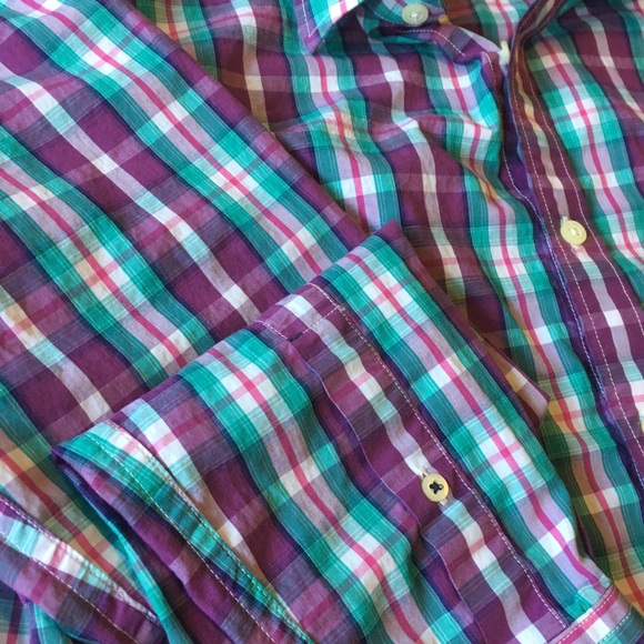 Men’s Purple Plaid Long Sleeve Button Up - Picture 3 of 6
